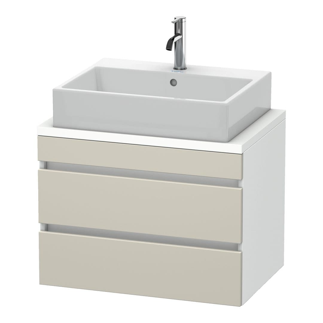 Duravit DuraStyle – Έπιπλο Νιπτήρα – 700 mm, για κονσόλα, 2 συρτάρια, νιπτήρας κέντρο, σώμα White Matt, Compact – Taupe Matt, Decor (DS530609118)