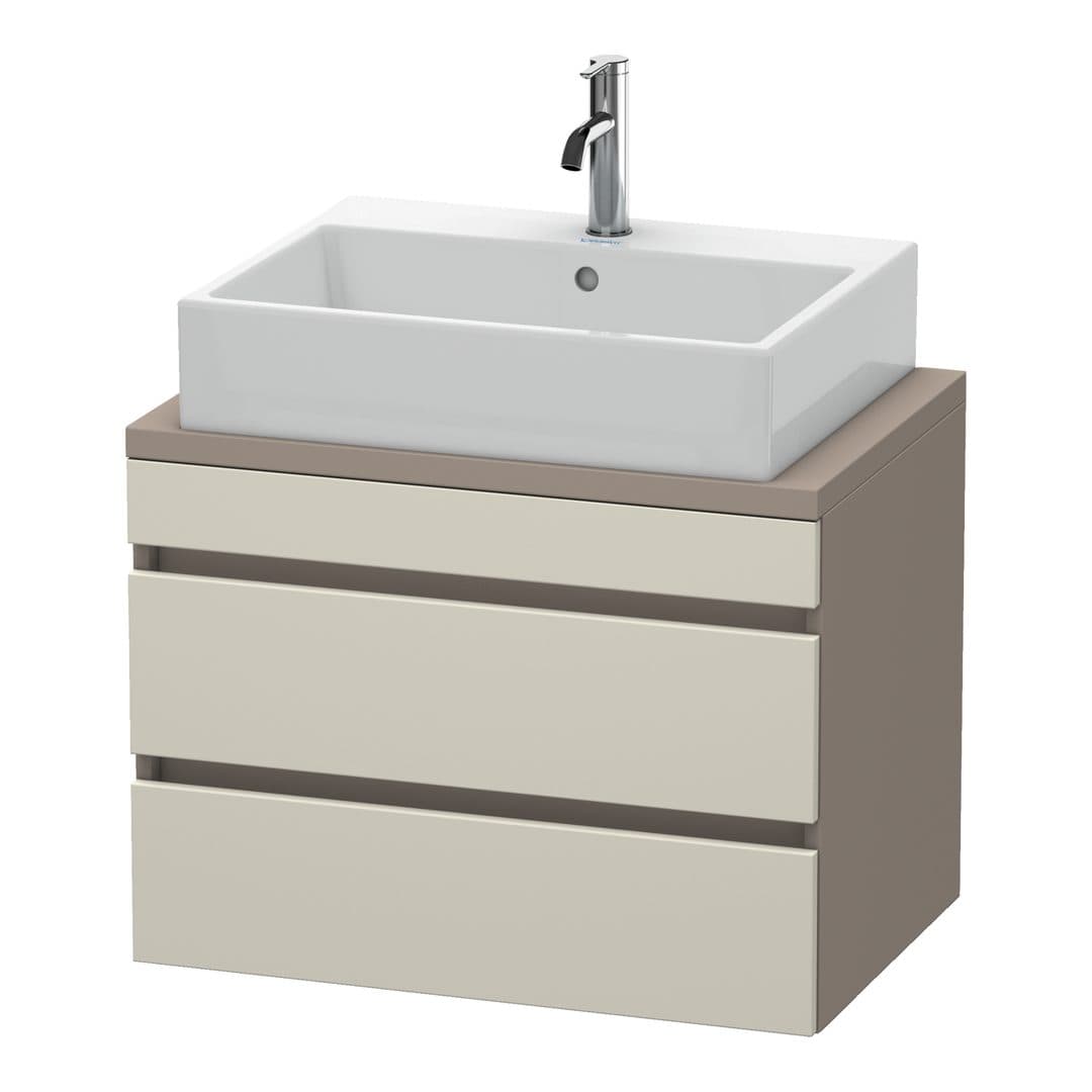 Duravit DuraStyle – Έπιπλο Νιπτήρα – 700 mm, για κονσόλα, 2 συρτάρια, νιπτήρας κέντρο, σώμα Basalte Matt, Compact – Taupe Matt, Decor (DS530609143)