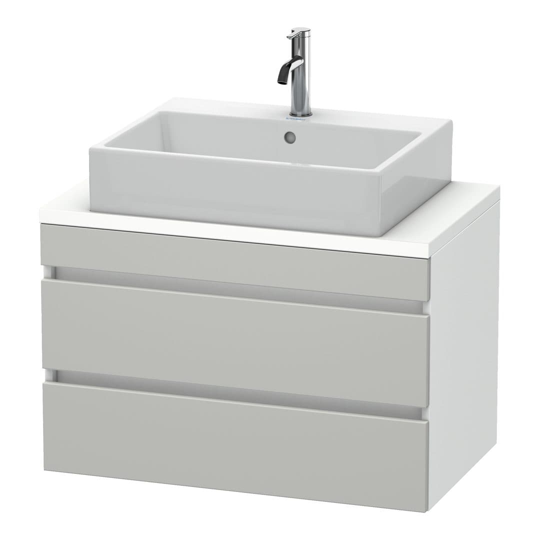 Duravit DuraStyle – Έπιπλο Νιπτήρα – 800 mm, για κονσόλα, 2 συρτάρια, νιπτήρας κέντρο, σώμα White Matt, Compact – Concrete grey Matt, Decor (DS530700718)