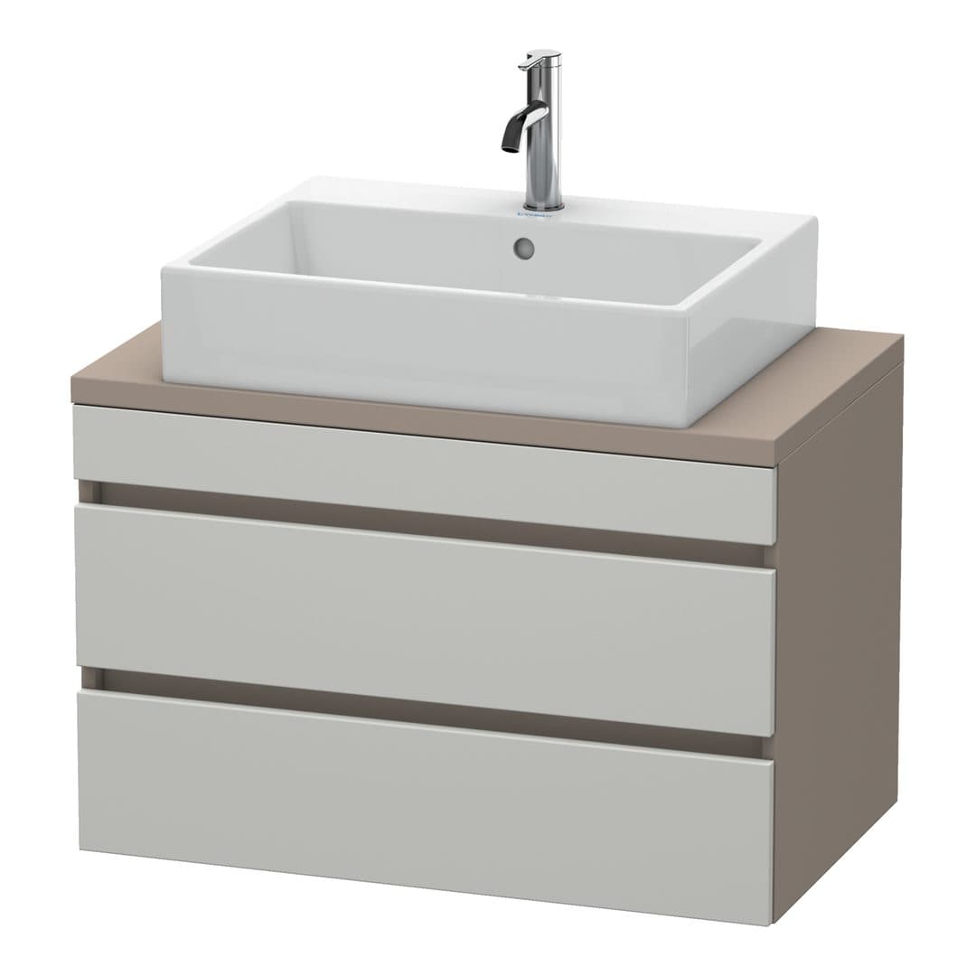 Duravit DuraStyle – Έπιπλο Νιπτήρα – 800 mm, για κονσόλα, 2 συρτάρια, νιπτήρας κέντρο, σώμα Basalte Matt, Compact – Concrete grey Matt, Decor (DS530700743)