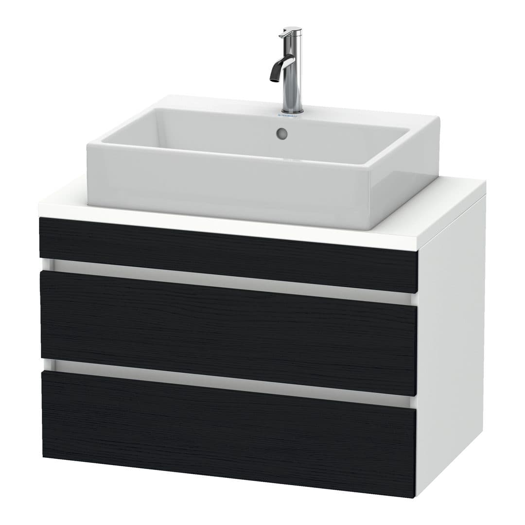 Duravit DuraStyle – Έπιπλο Νιπτήρα – 800 mm, για κονσόλα, 2 συρτάρια, νιπτήρας κέντρο, σώμα White Matt, Compact – Black oak Matt, Decor (DS530701618)