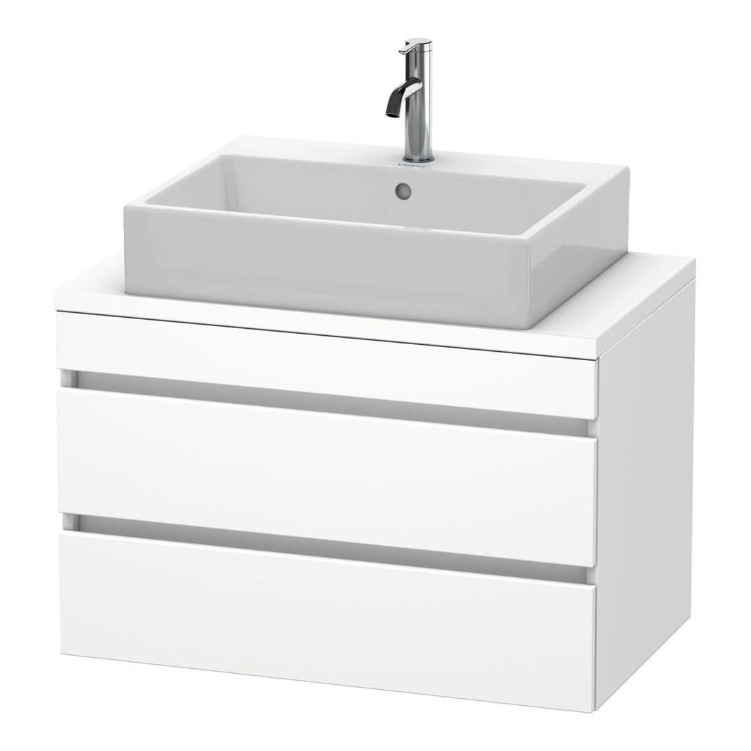Duravit DuraStyle – Έπιπλο Νιπτήρα – 800 mm, για κονσόλα, 2 συρτάρια, νιπτήρας κέντρο, Compact – White Matt, Decor (DS530701818)