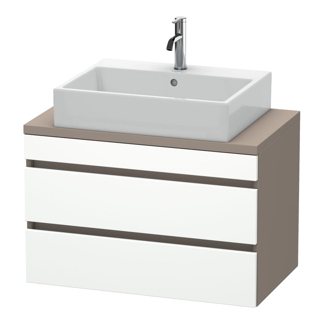 Duravit DuraStyle – Έπιπλο Νιπτήρα – 800 mm, για κονσόλα, 2 συρτάρια, νιπτήρας κέντρο, σώμα Basalte Matt, Compact – White Matt, Decor (DS530701843)