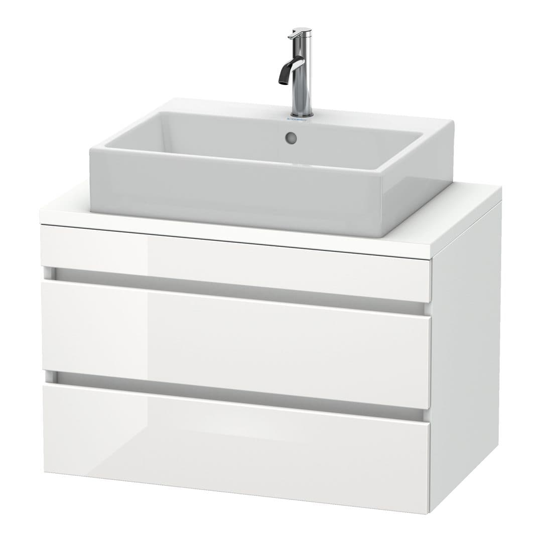 Duravit DuraStyle – Έπιπλο Νιπτήρα – 800 mm, για κονσόλα, 2 συρτάρια, νιπτήρας κέντρο, Compact, White Matt – White High Gloss, Decor (DS530702218)