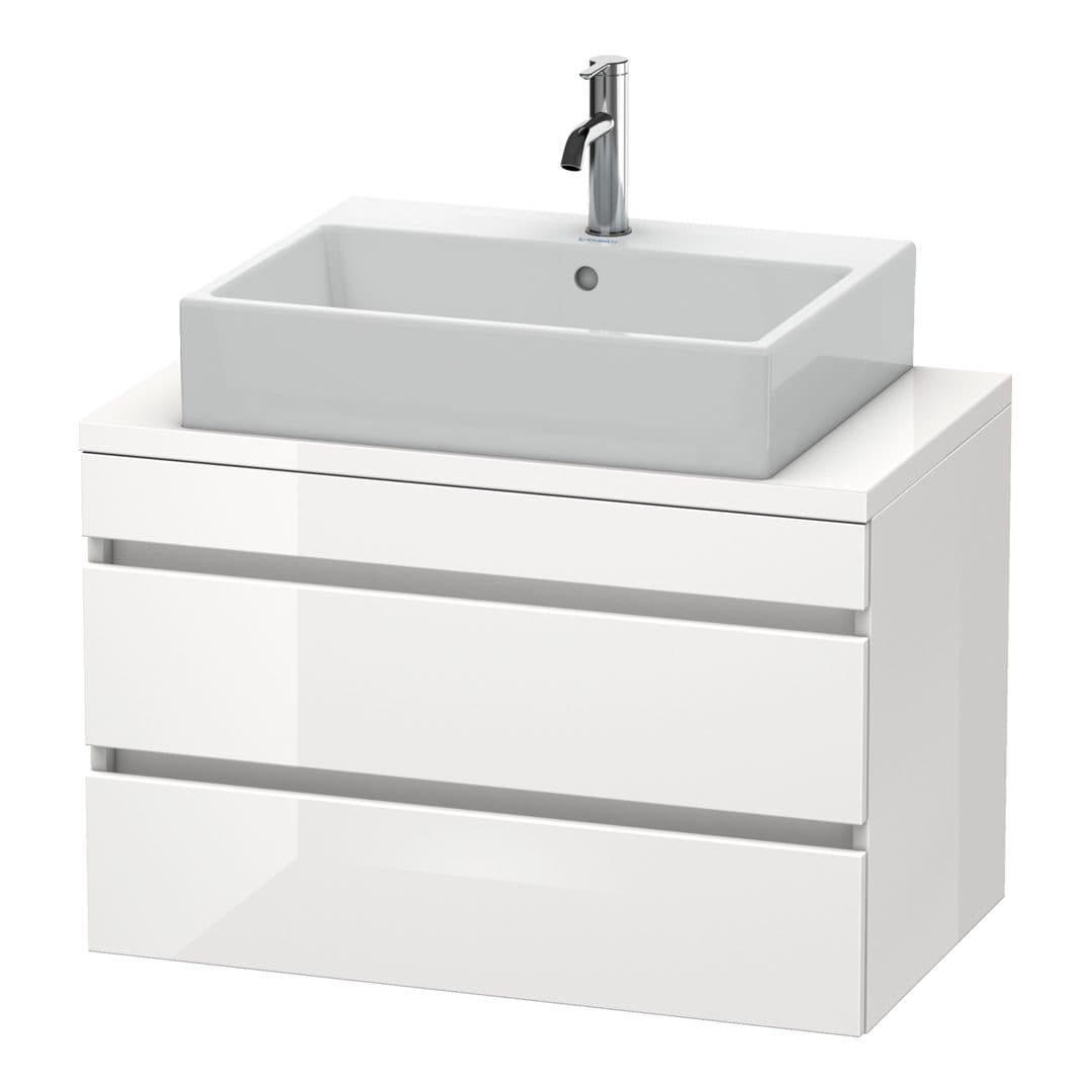 Duravit DuraStyle – Έπιπλο Νιπτήρα – 800 mm, για κονσόλα, 2 συρτάρια, νιπτήρας κέντρο, Compact – White High Gloss, Decor (DS530702222)
