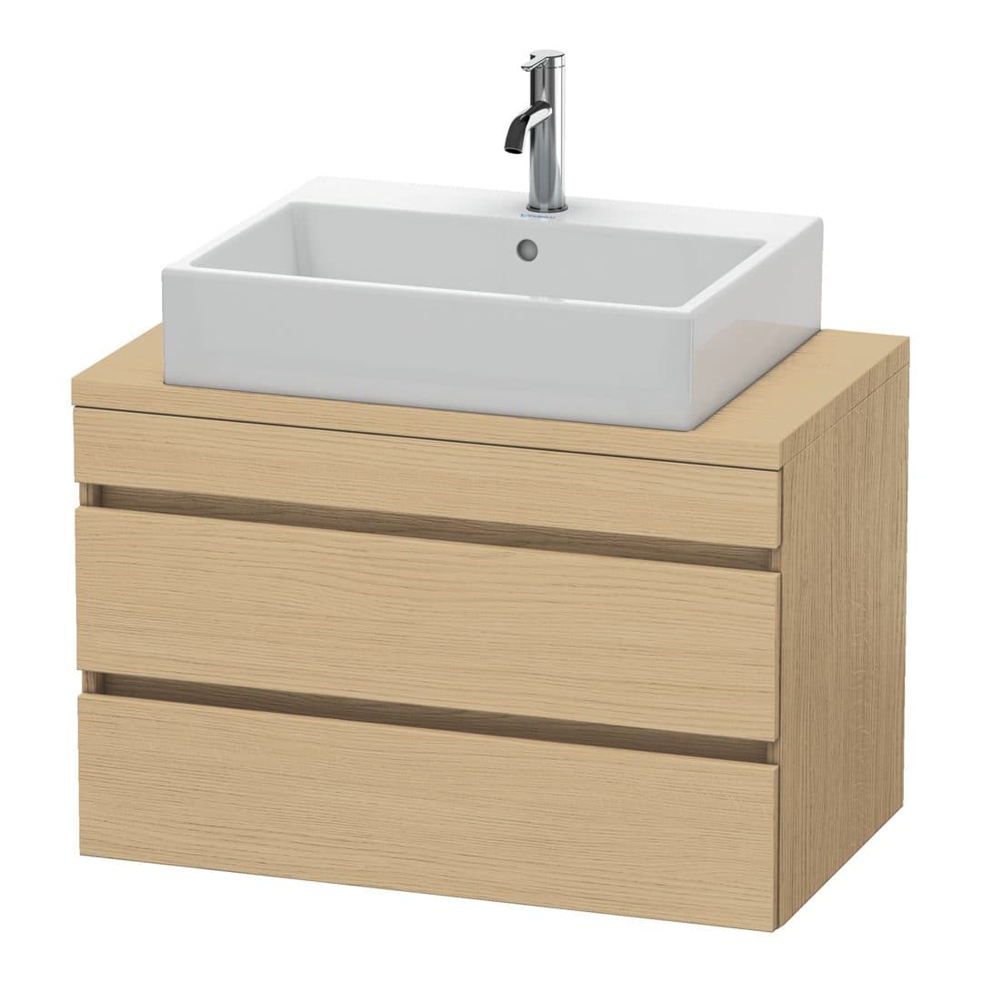 Duravit DuraStyle – Έπιπλο Νιπτήρα – 800 mm, για κονσόλα, 2 συρτάρια, νιπτήρας κέντρο, Compact – Natural oak, Decor (DS530703030)