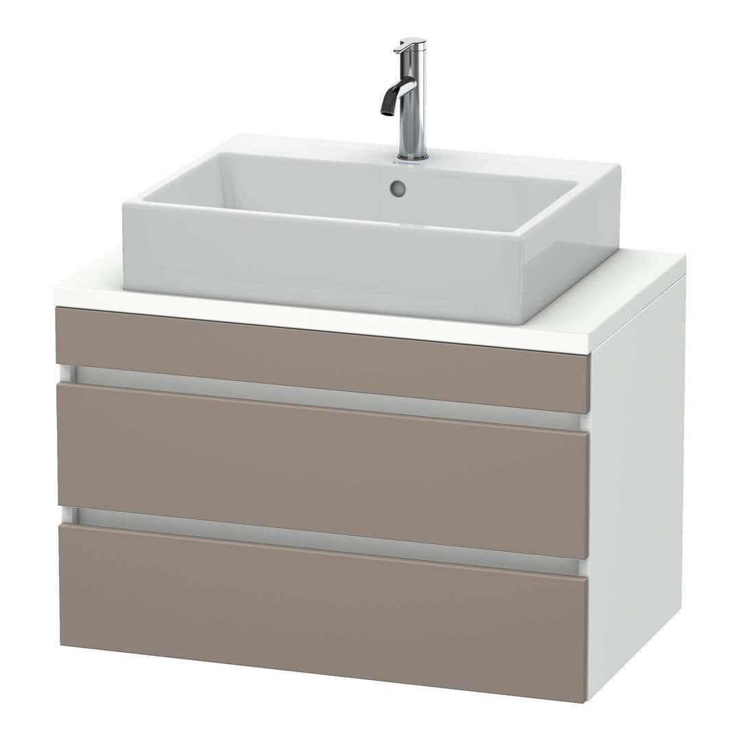 Duravit DuraStyle – Έπιπλο Νιπτήρα – 800 mm, για κονσόλα, 2 συρτάρια, νιπτήρας κέντρο, σώμα White Matt, Compact – Basalte Matt, Decor (DS530704318)