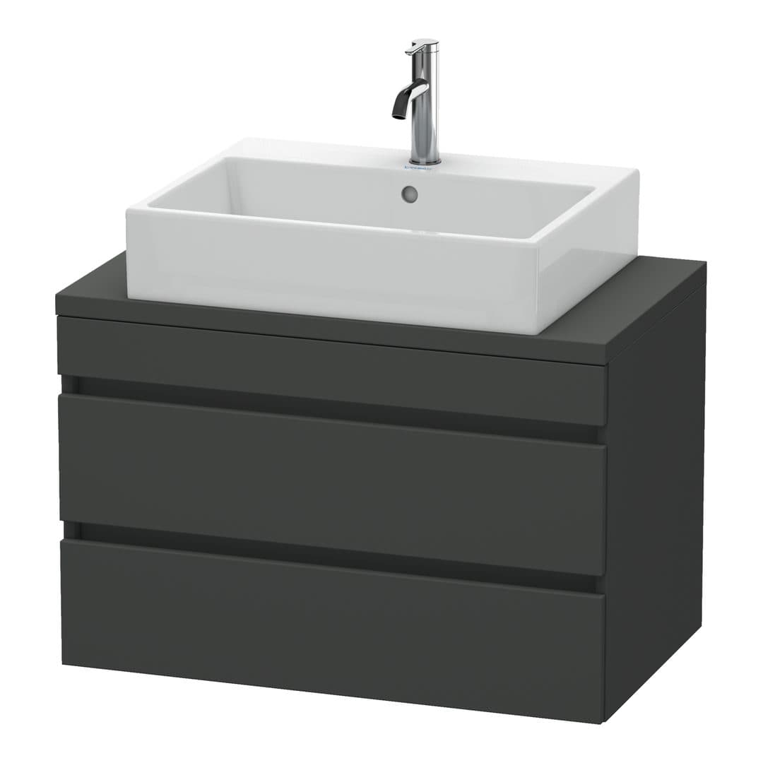 Duravit DuraStyle – Έπιπλο Νιπτήρα – 800 mm, για κονσόλα, 2 συρτάρια, νιπτήρας κέντρο, Compact – Graphite Matt, Decor (DS530704949)