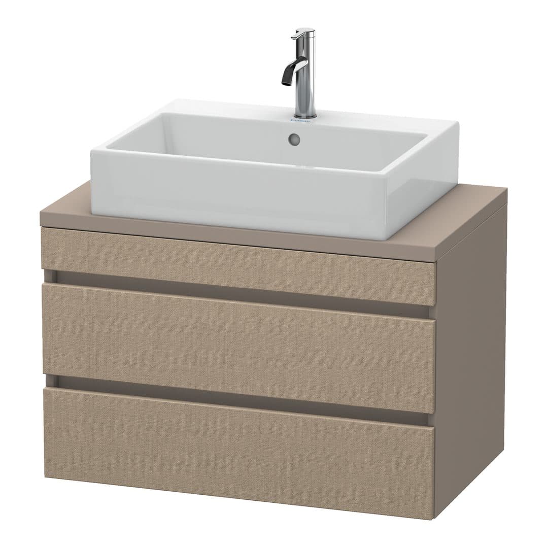 Duravit DuraStyle – Έπιπλο Νιπτήρα – 800 mm, για κονσόλα, 2 συρτάρια, νιπτήρας κέντρο, σώμα Basalte Matt, Compact – Linen Matt, Decor (DS530707543)