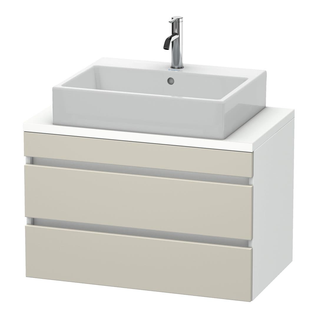 Duravit DuraStyle – Έπιπλο Νιπτήρα – 800 mm, για κονσόλα, 2 συρτάρια, νιπτήρας κέντρο, σώμα White Matt, Compact – Taupe Matt, Decor (DS530709118)