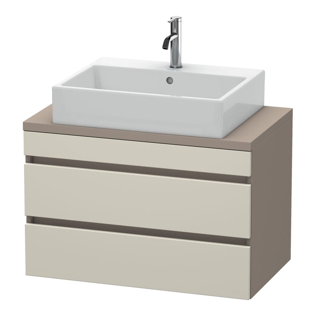 Duravit DuraStyle – Έπιπλο Νιπτήρα – 800 mm, για κονσόλα, 2 συρτάρια, νιπτήρας κέντρο, σώμα Basalte Matt, Compact – Taupe Matt, Decor (DS530709143)