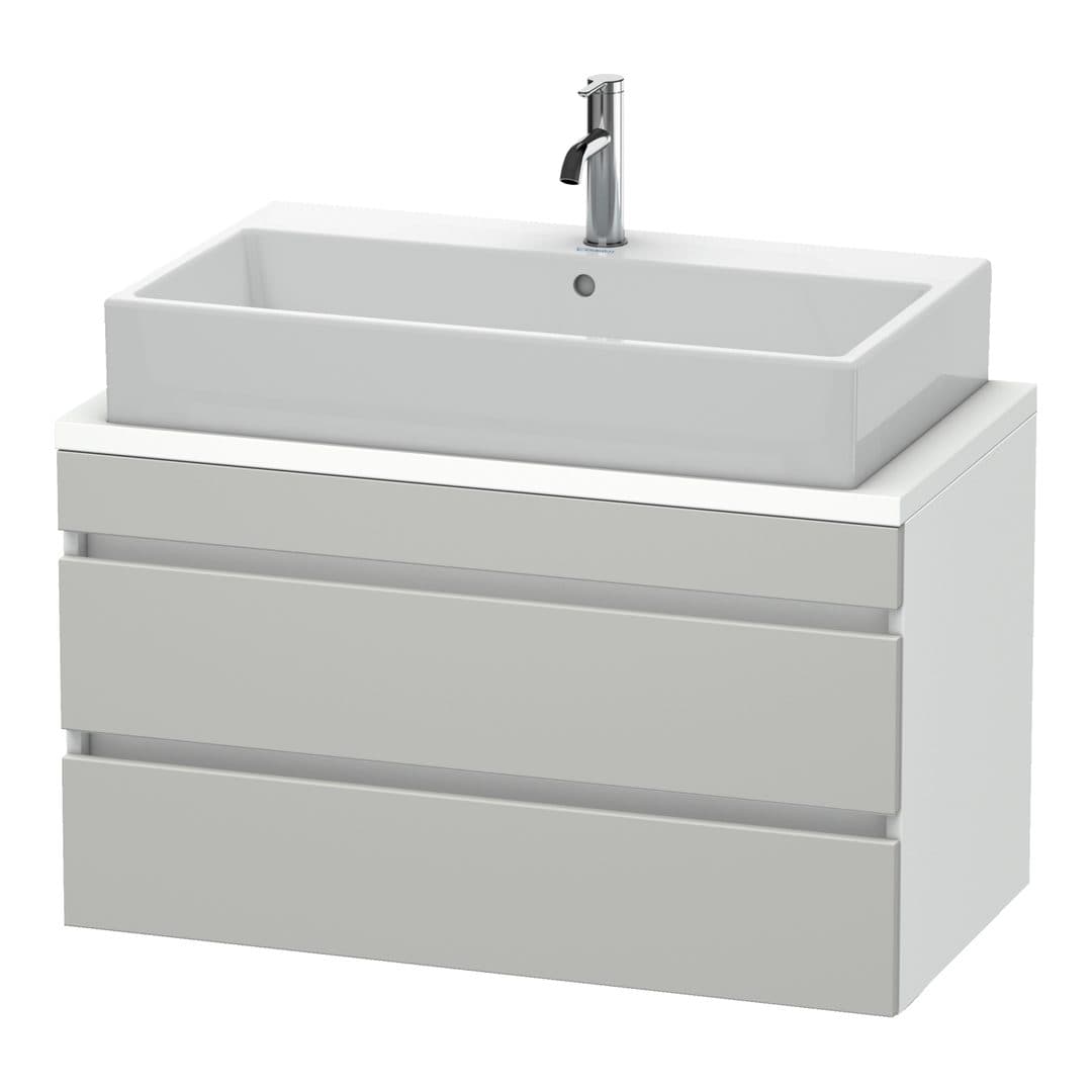Duravit DuraStyle – Έπιπλο Νιπτήρα – 900 mm, για κονσόλα, 2 συρτάρια, νιπτήρας κέντρο, σώμα White Matt, Compact – Concrete grey Matt, Decor (DS530800718)