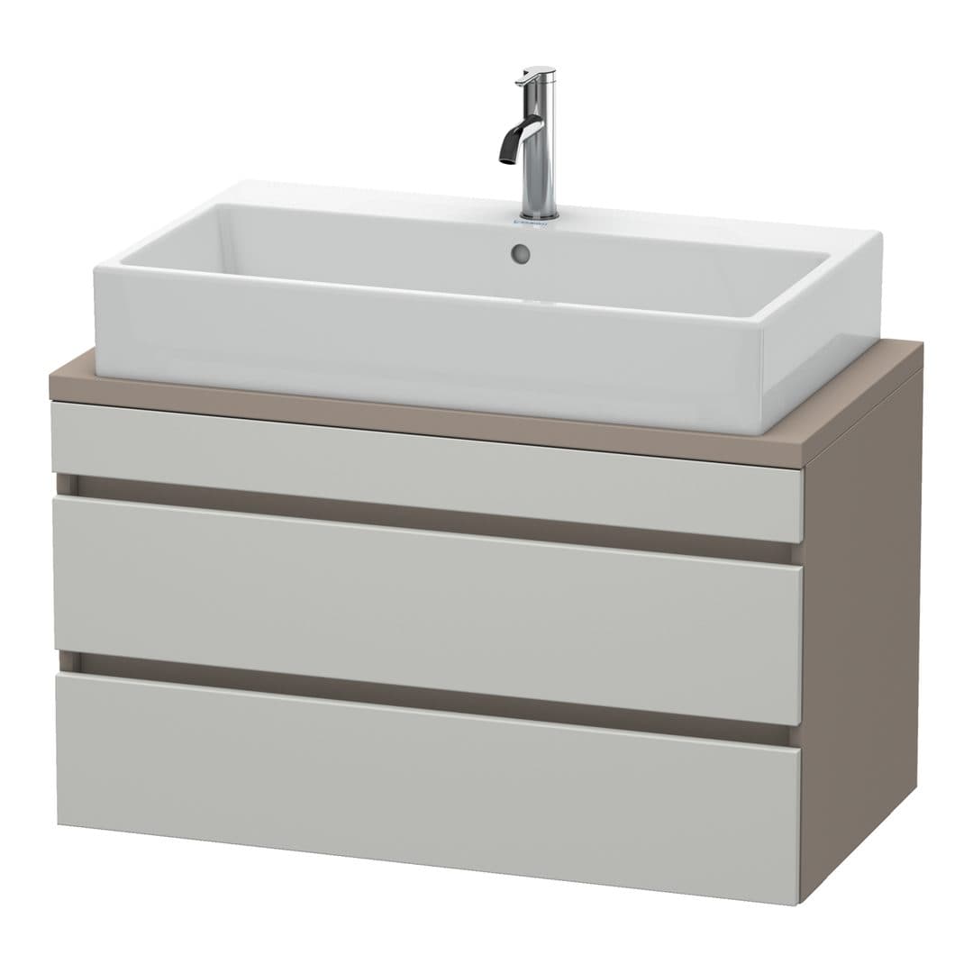 Duravit DuraStyle – Έπιπλο Νιπτήρα – 900 mm, για κονσόλα, 2 συρτάρια, νιπτήρας κέντρο, σώμα Basalte Matt, Compact – Concrete grey Matt, Decor (DS530800743)