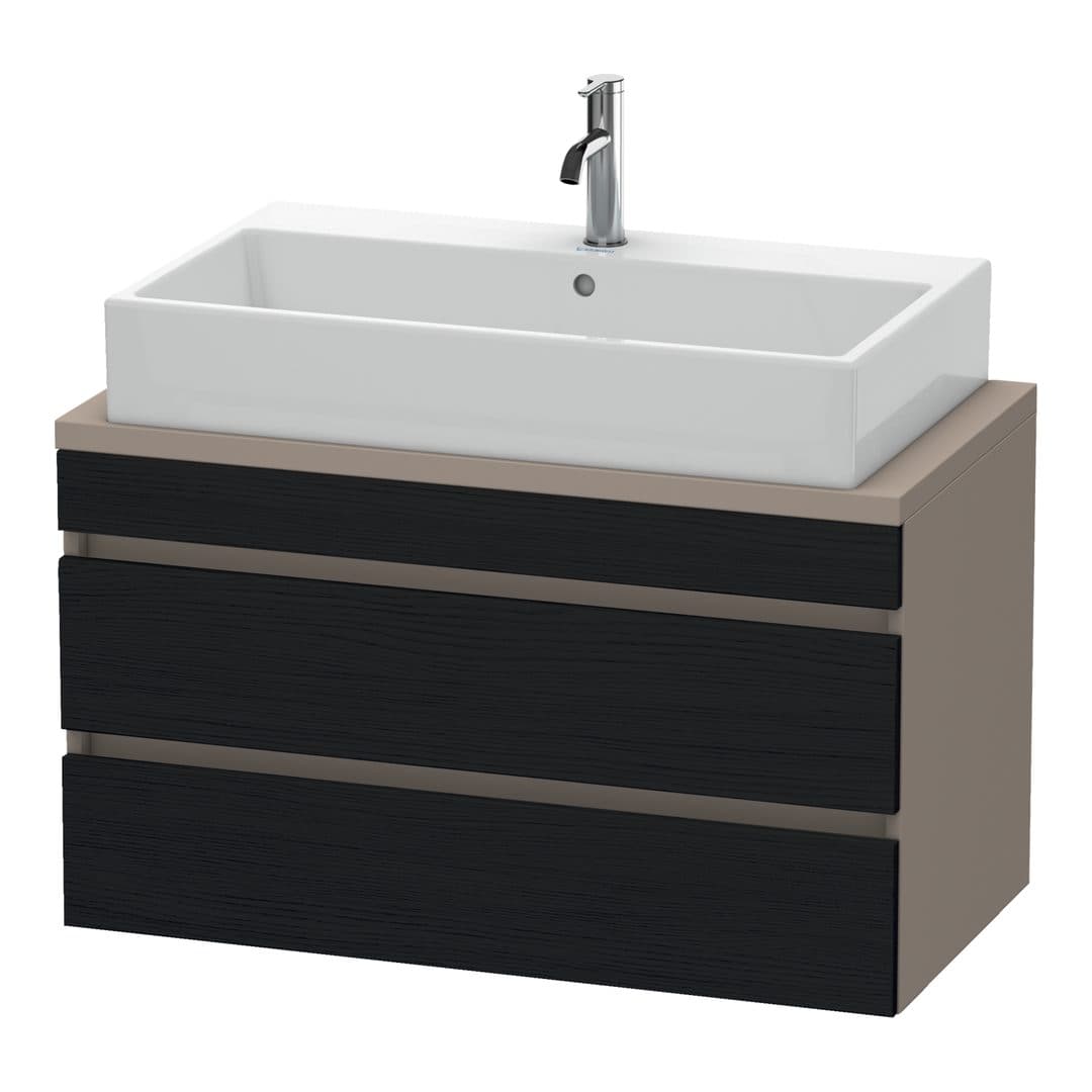 Duravit DuraStyle – Έπιπλο Νιπτήρα – 900 mm, για κονσόλα, 2 συρτάρια, νιπτήρας κέντρο, σώμα Basalte Matt, Compact – Black oak Matt, Decor (DS530801643)