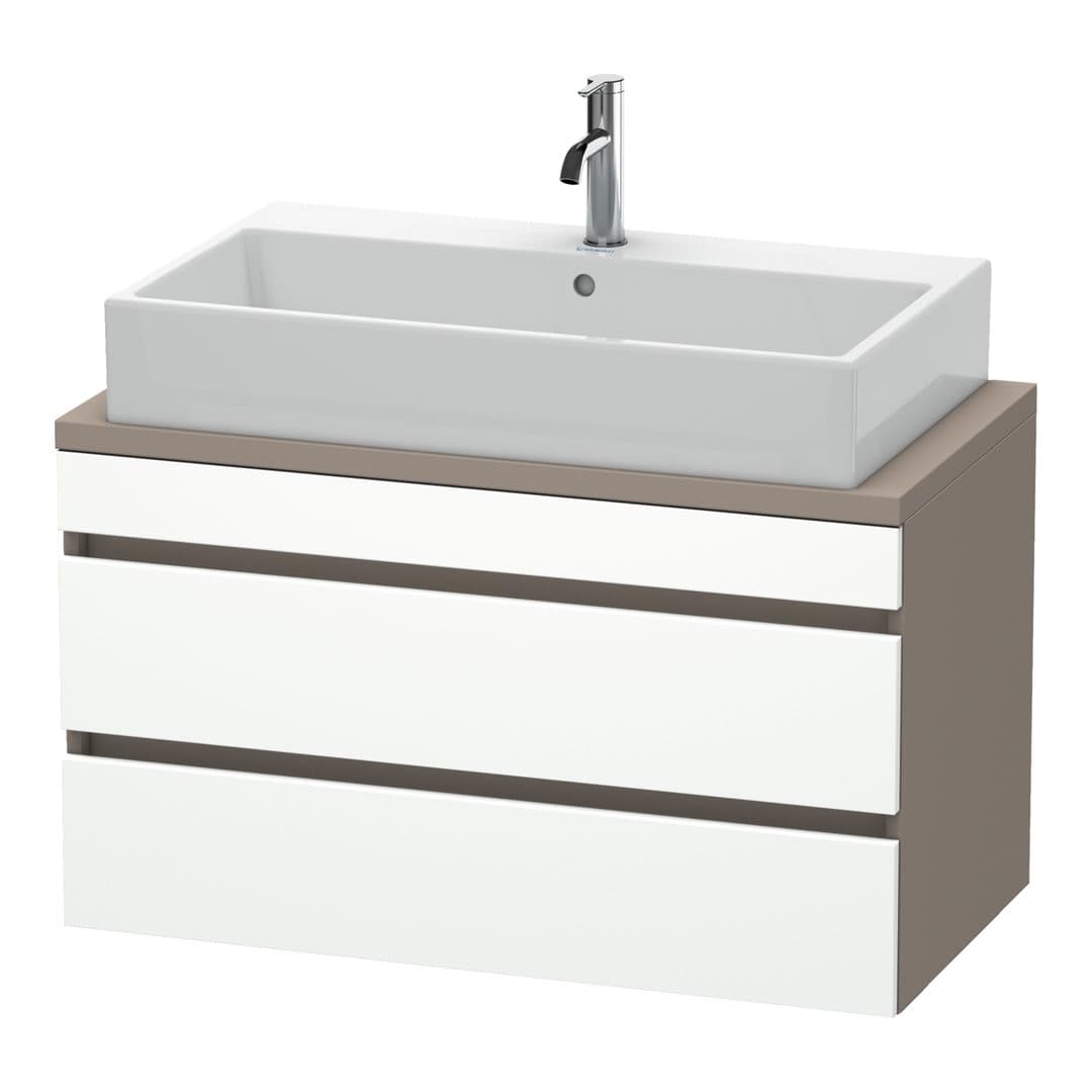 Duravit DuraStyle – Έπιπλο Νιπτήρα – 900 mm, για κονσόλα, 2 συρτάρια, νιπτήρας κέντρο, σώμα Basalte Matt, Compact – White Matt, Decor (DS530801843)