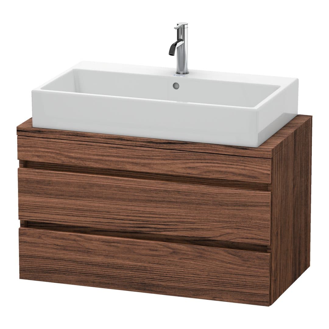 Duravit DuraStyle – Έπιπλο Νιπτήρα – 900 mm, για κονσόλα, 2 συρτάρια, νιπτήρας κέντρο, Compact – Walnut dark Matt, Decor (DS530802121)