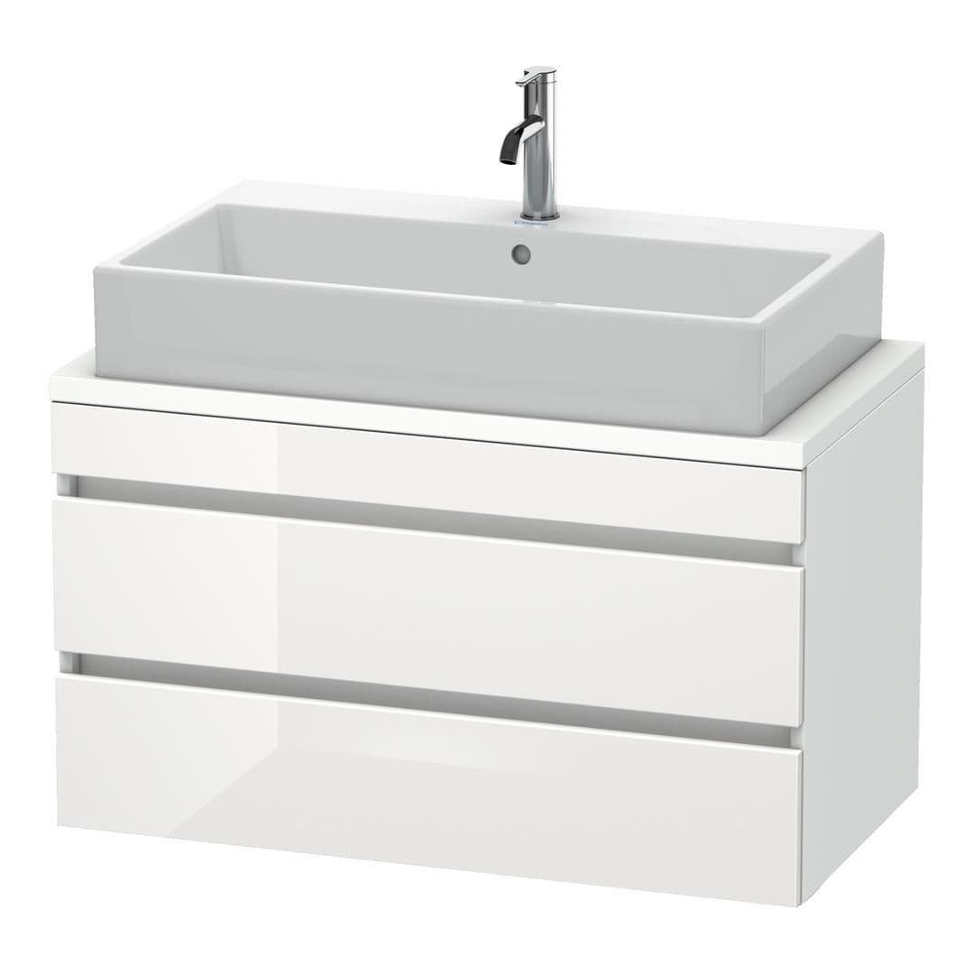 Duravit DuraStyle – Έπιπλο Νιπτήρα – 900 mm, για κονσόλα, 2 συρτάρια, νιπτήρας κέντρο, Compact, White Matt – White High Gloss, Decor (DS530802218)