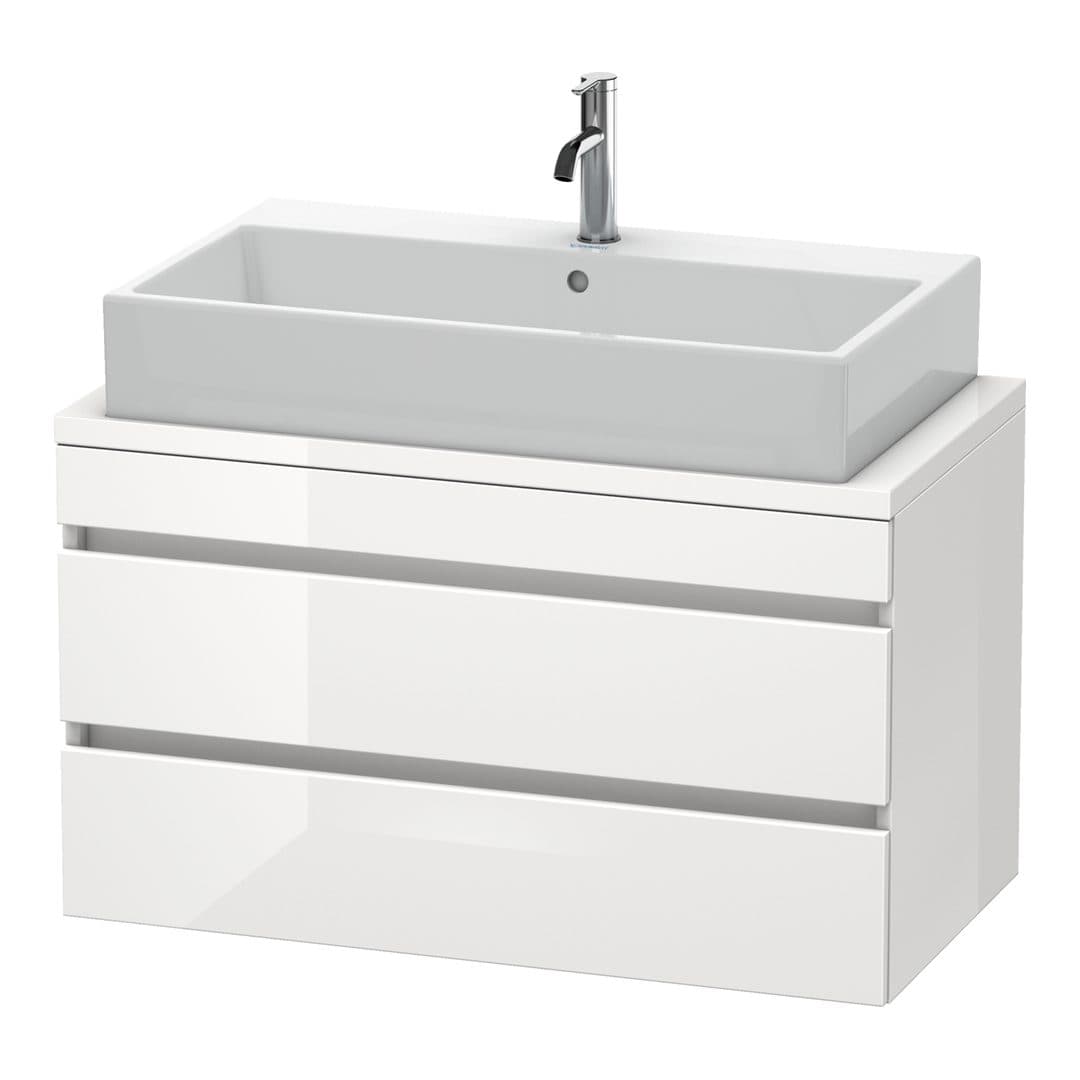 Duravit DuraStyle – Έπιπλο Νιπτήρα – 900 mm, για κονσόλα, 2 συρτάρια, νιπτήρας κέντρο, Compact – White High Gloss, Decor (DS530802222)