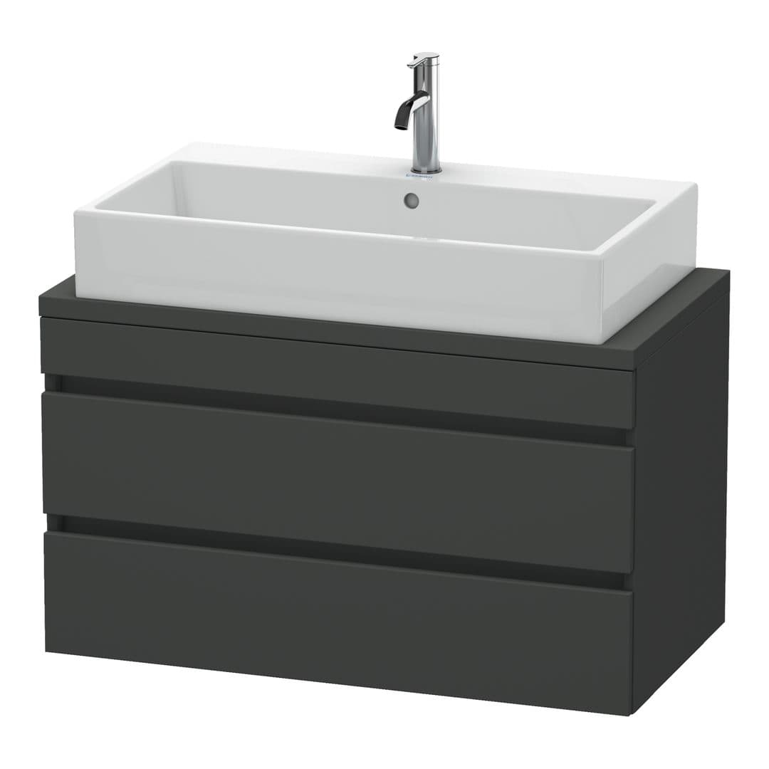 Duravit DuraStyle – Έπιπλο Νιπτήρα – 900 mm, για κονσόλα, 2 συρτάρια, νιπτήρας κέντρο, Compact – Graphite Matt, Decor (DS530804949)