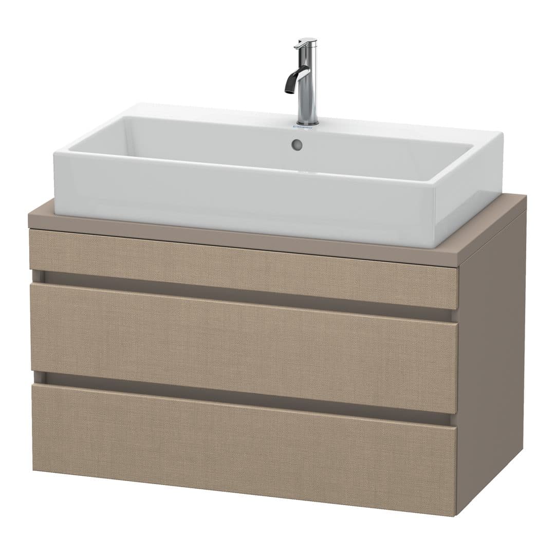 Duravit DuraStyle – Έπιπλο Νιπτήρα – 900 mm, για κονσόλα, 2 συρτάρια, νιπτήρας κέντρο, σώμα Basalte Matt, Compact – Linen Matt, Decor (DS530807543)
