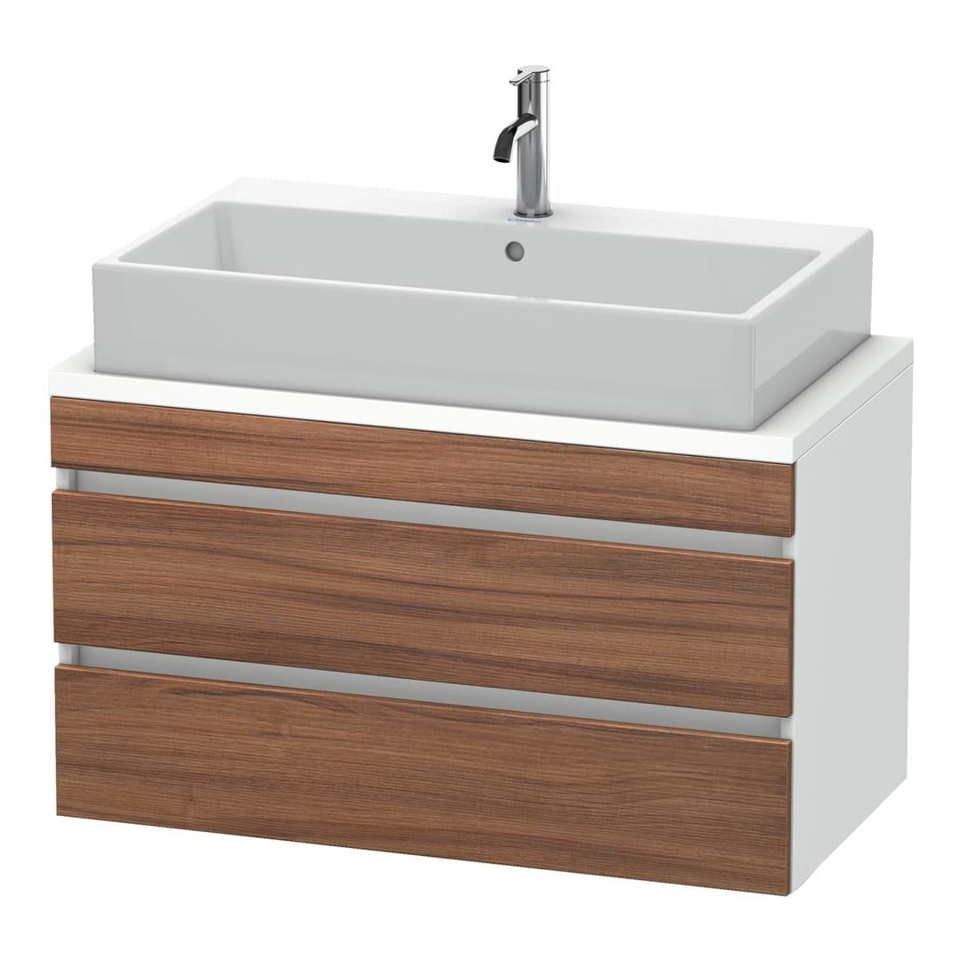 Duravit DuraStyle – Έπιπλο Νιπτήρα – 900 mm, για κονσόλα, 2 συρτάρια, νιπτήρας κέντρο, σώμα White Matt, Compact – Walnut Matt, Decor (DS530807918)