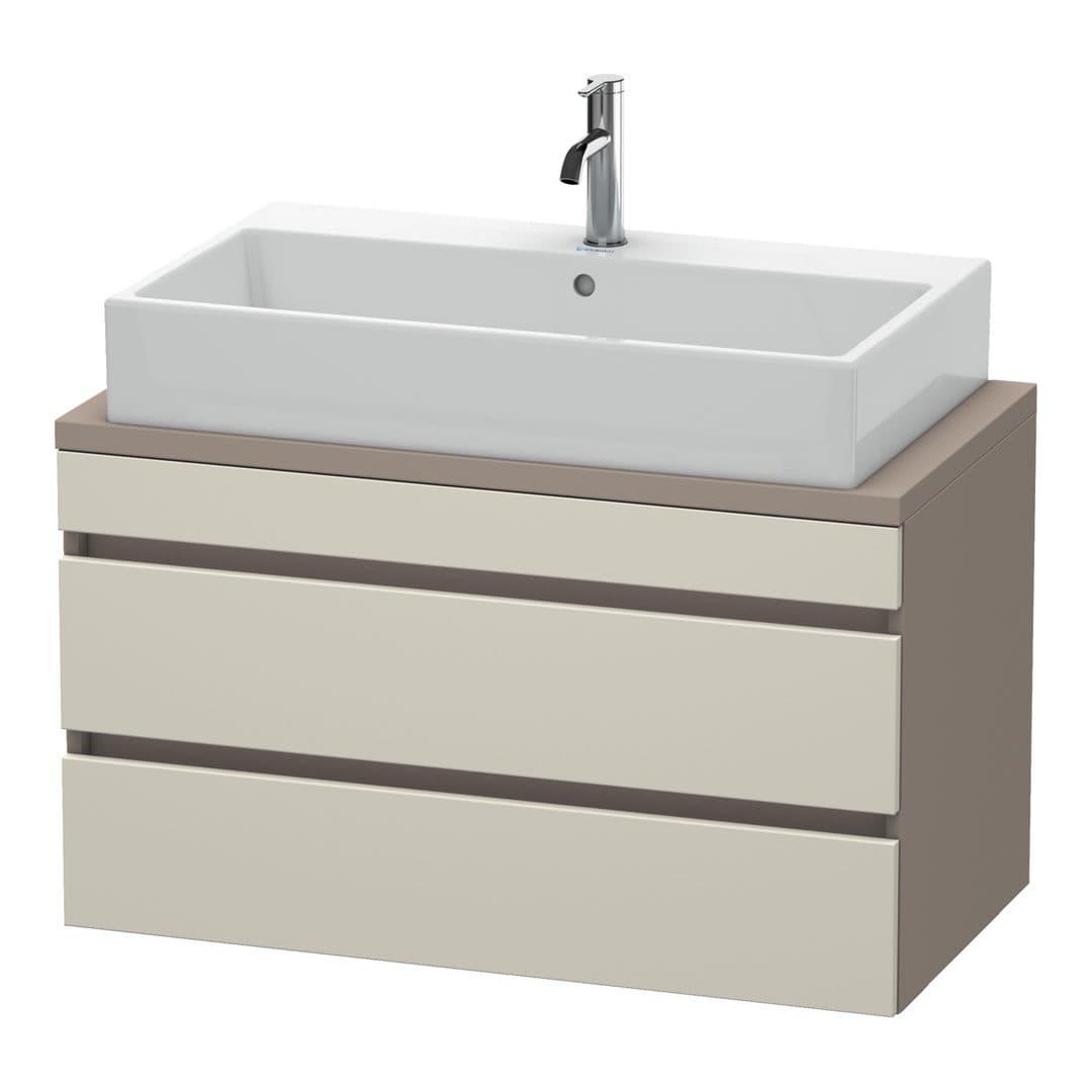 Duravit DuraStyle – Έπιπλο Νιπτήρα – 900 mm, για κονσόλα, 2 συρτάρια, νιπτήρας κέντρο, σώμα Basalte Matt, Compact – Taupe Matt, Decor (DS530809143)