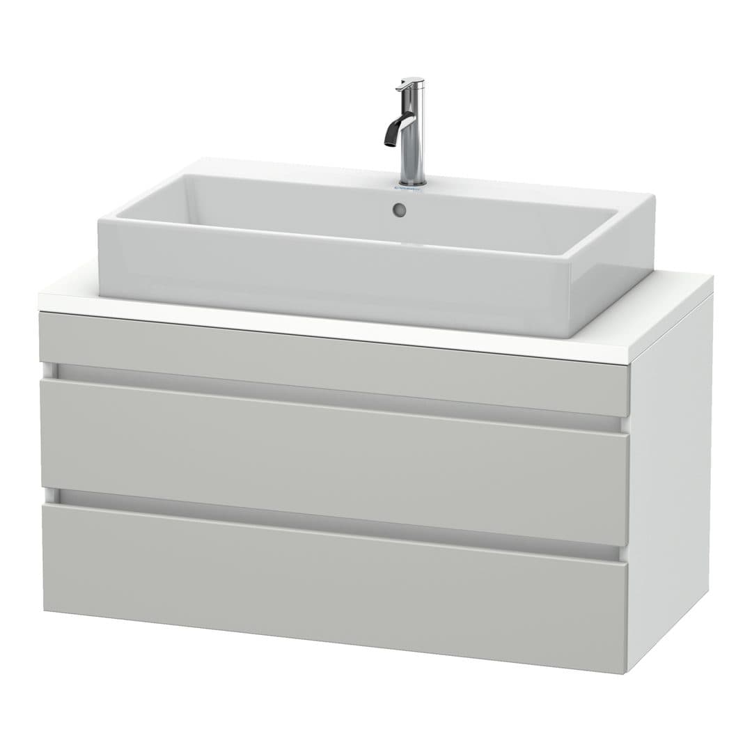 Duravit DuraStyle – Έπιπλο Νιπτήρα – 1000 mm, για κονσόλα, 2 συρτάρια, νιπτήρας κέντρο, σώμα White Matt, Compact – Concrete grey Matt, Decor (DS530900718)