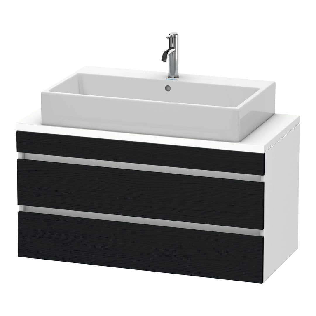 Duravit DuraStyle – Έπιπλο Νιπτήρα – 1000 mm, για κονσόλα, 2 συρτάρια, νιπτήρας κέντρο, σώμα White Matt, Compact – Black oak Matt, Decor (DS530901618)