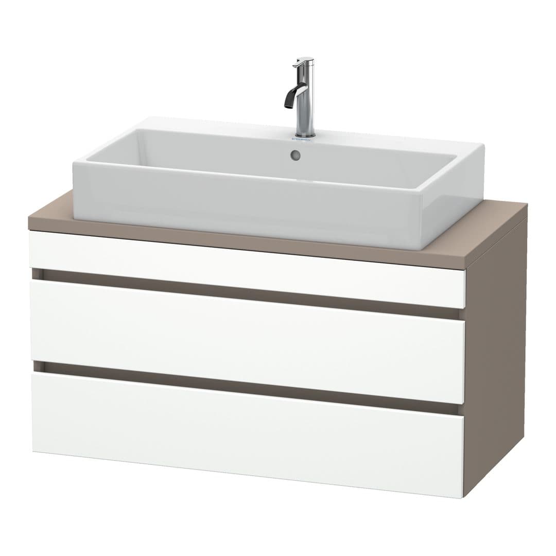 Duravit DuraStyle – Έπιπλο Νιπτήρα – 1000 mm, για κονσόλα, 2 συρτάρια, νιπτήρας κέντρο, σώμα Basalte Matt, Compact – White Matt, Decor (DS530901843)