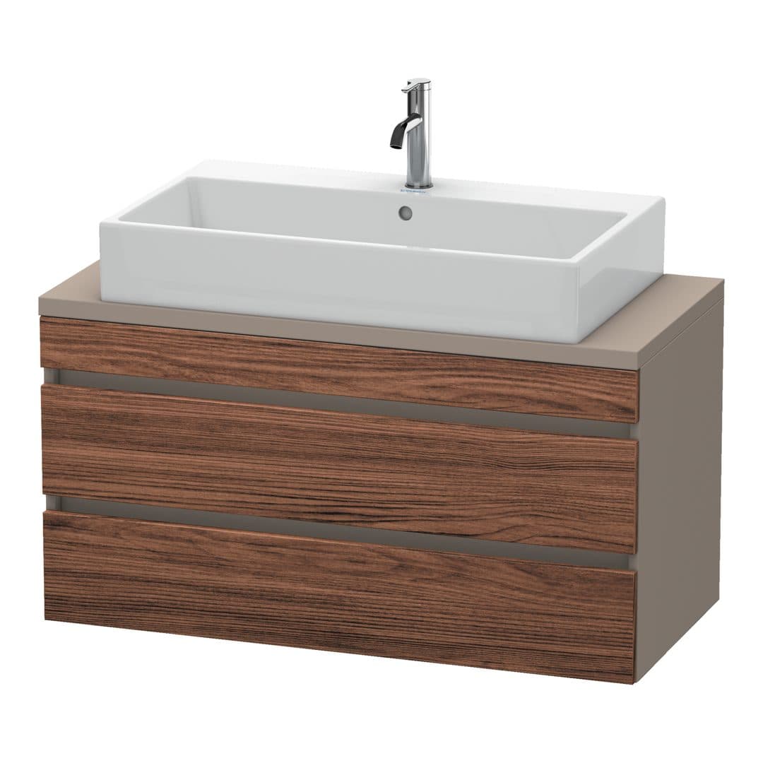 Duravit DuraStyle – Έπιπλο Νιπτήρα – 1000 mm, για κονσόλα, 2 συρτάρια, νιπτήρας κέντρο, σώμα Basalte Matt, Compact – Walnut dark Matt, Decor (DS530902143)