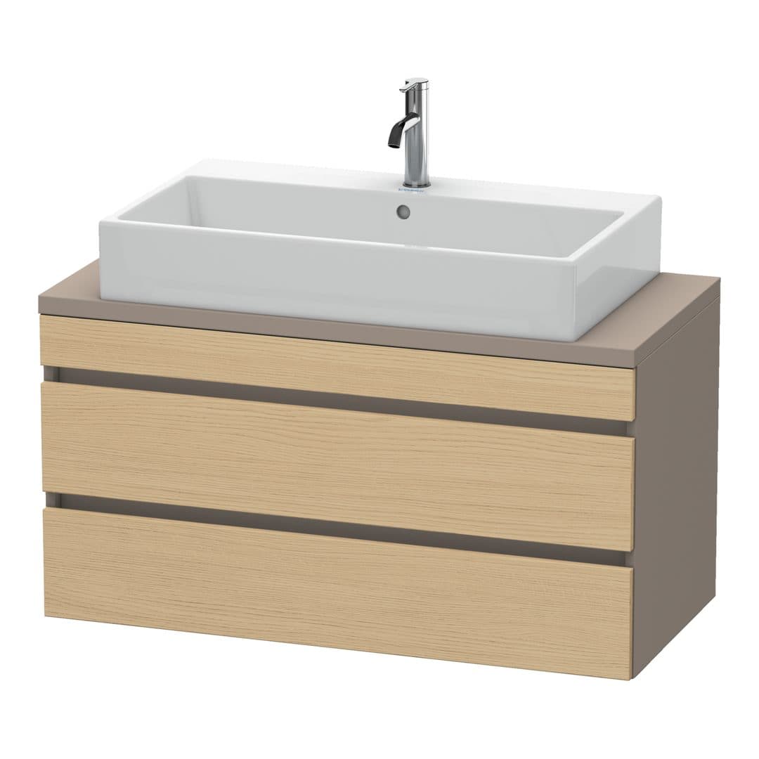 Duravit DuraStyle – Έπιπλο Νιπτήρα – 1000 mm, για κονσόλα, 2 συρτάρια, νιπτήρας κέντρο, σώμα Basalte Matt, Compact – Natural oak, Decor (DS530903043)