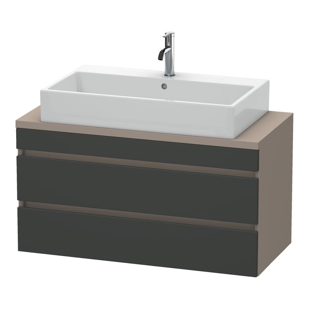 Duravit DuraStyle – Έπιπλο Νιπτήρα – 1000 mm, για κονσόλα, 2 συρτάρια, νιπτήρας κέντρο, σώμα Basalte Matt, Compact – Graphite Matt, Decor (DS530904943)
