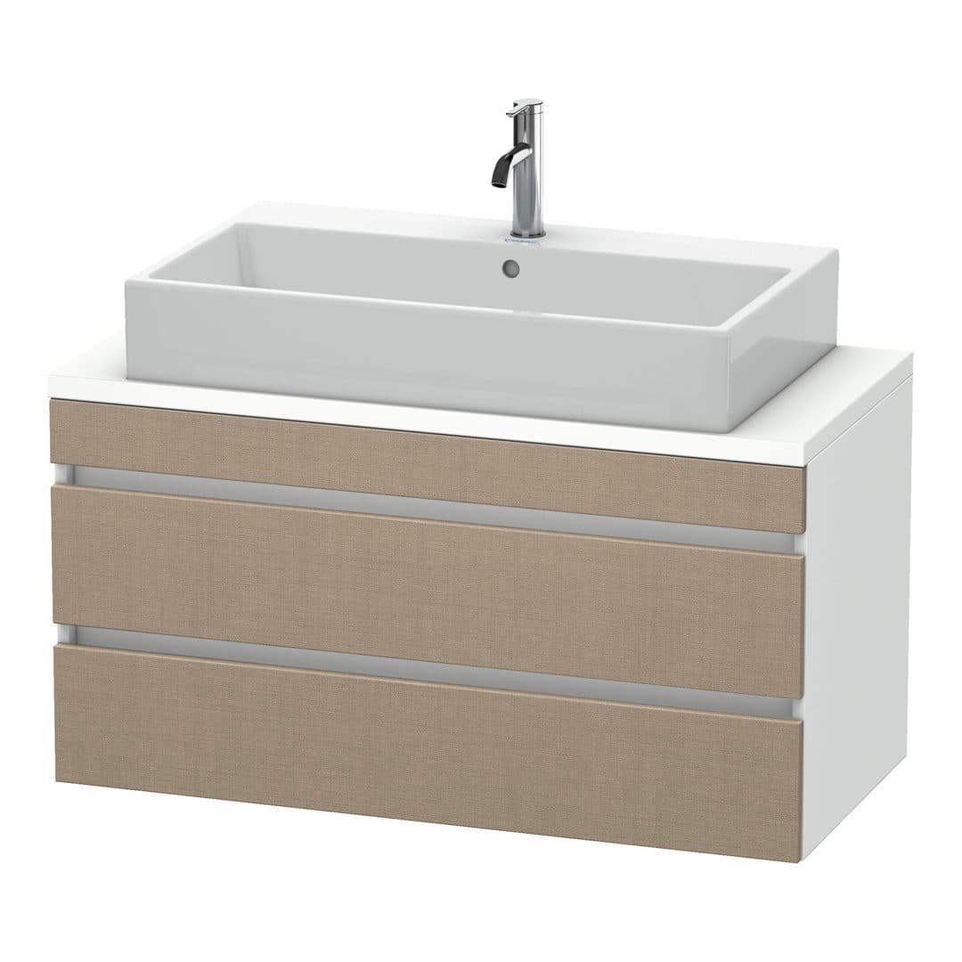 Duravit DuraStyle – Έπιπλο Νιπτήρα – 1000 mm, για κονσόλα, 2 συρτάρια, νιπτήρας κέντρο, σώμα White Matt, Compact – Linen Matt, Decor (DS530907518)