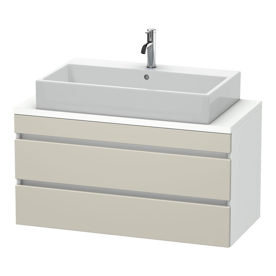 Duravit DuraStyle – Έπιπλο Νιπτήρα – 1000 mm, για κονσόλα, 2 συρτάρια, νιπτήρας κέντρο, σώμα White Matt, Compact – Taupe Matt, Decor (DS530909118)