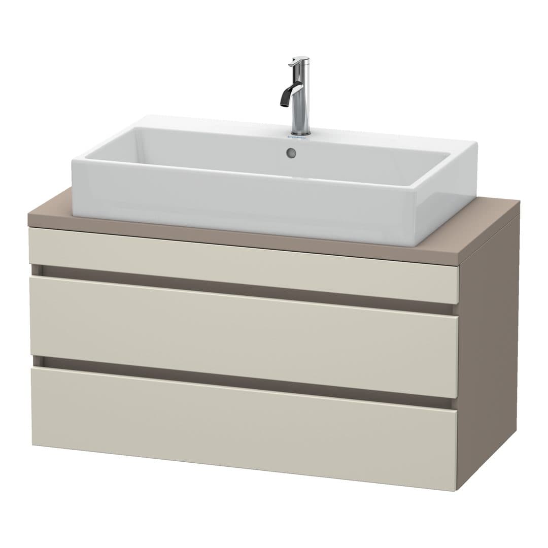 Duravit DuraStyle – Έπιπλο Νιπτήρα – 1000 mm, για κονσόλα, 2 συρτάρια, νιπτήρας κέντρο, σώμα Basalte Matt, Compact – Taupe Matt, Decor (DS530909143)