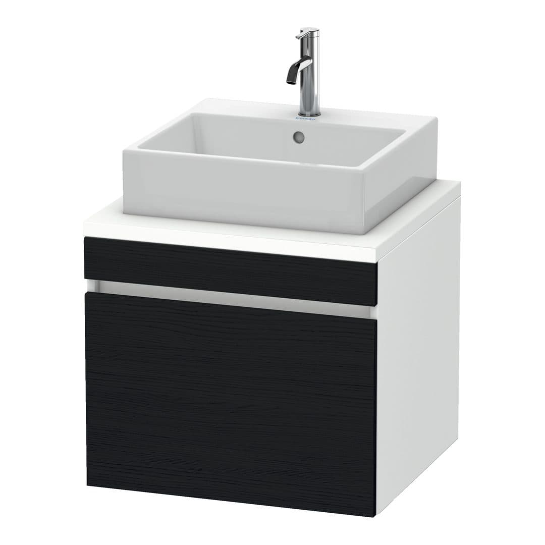 Duravit DuraStyle – Έπιπλο Νιπτήρα – 600 mm, για κονσόλα, 1 συρτάρι, νιπτήρας κέντρο, σώμα White Matt – Black oak Matt, Decor (DS531001618)