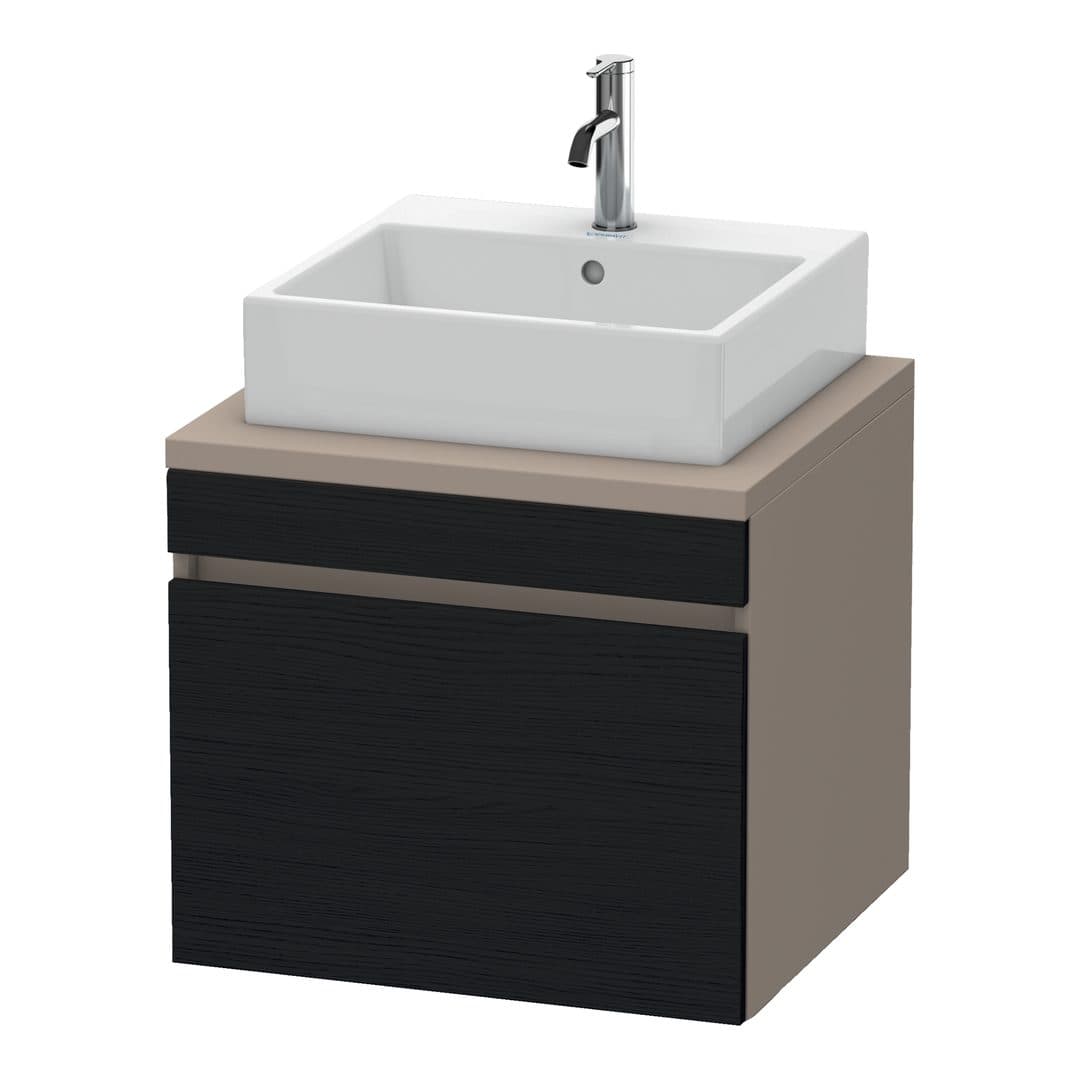Duravit DuraStyle – Έπιπλο Νιπτήρα – 600 mm, για κονσόλα, 1 συρτάρι, νιπτήρας κέντρο, σώμα Basalte Matt – Black oak Matt, Decor (DS531001643)