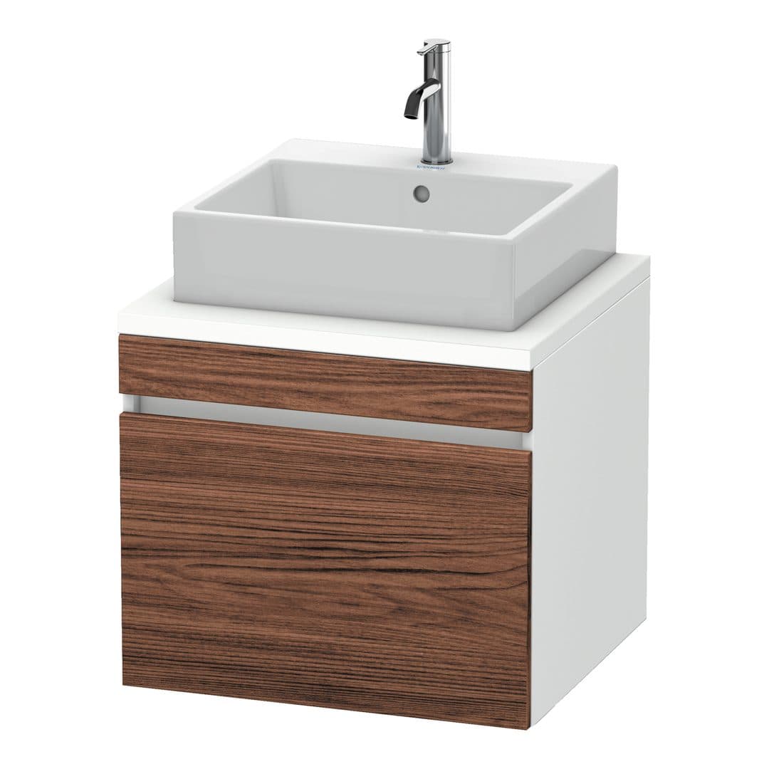 Duravit DuraStyle – Έπιπλο Νιπτήρα – 600 mm, για κονσόλα, 1 συρτάρι, νιπτήρας κέντρο, σώμα White Matt – Walnut dark Matt, Decor (DS531002118)