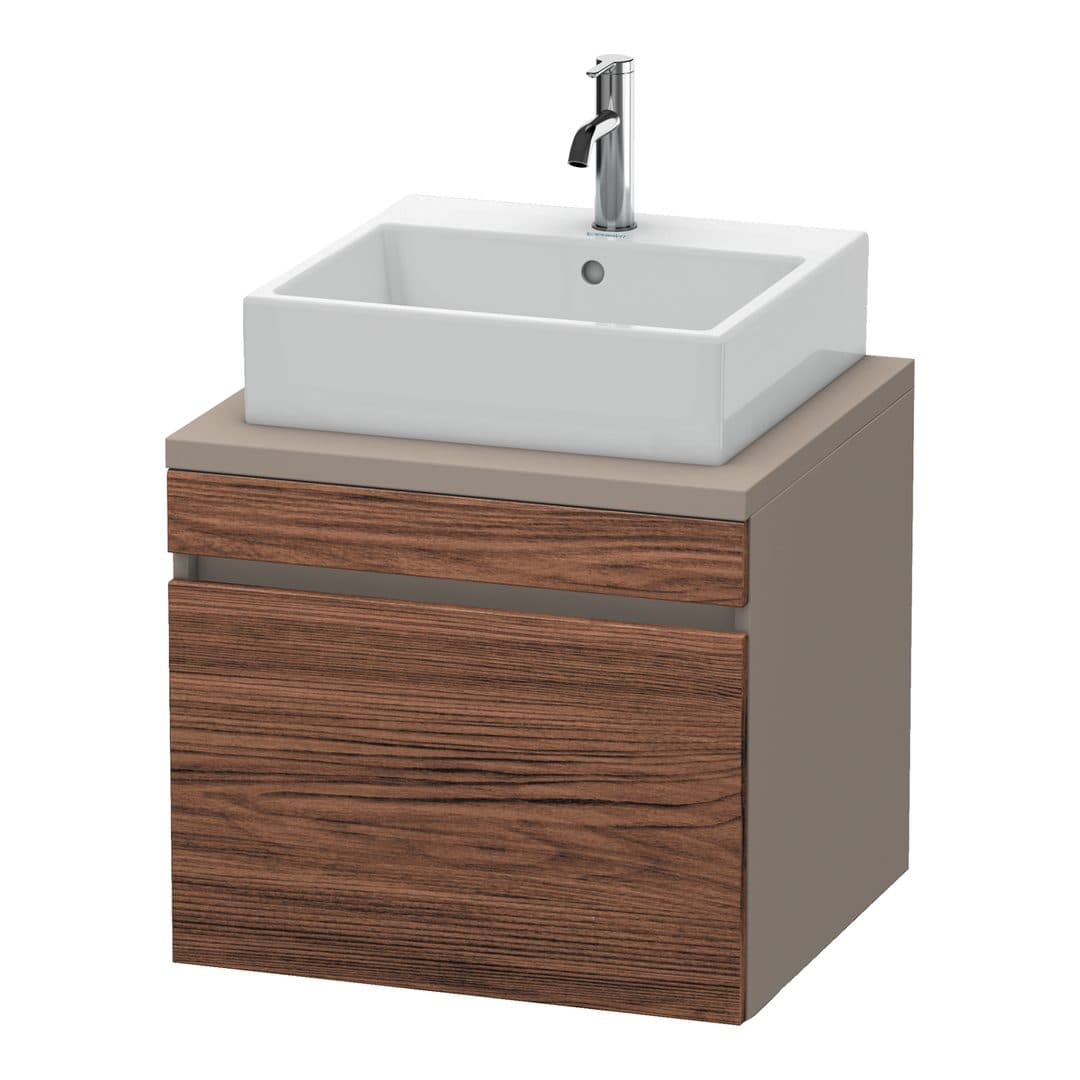 Duravit DuraStyle – Έπιπλο Νιπτήρα – 600 mm, για κονσόλα, 1 συρτάρι, νιπτήρας κέντρο, σώμα Basalte Matt – Walnut dark Matt, Decor (DS531002143)