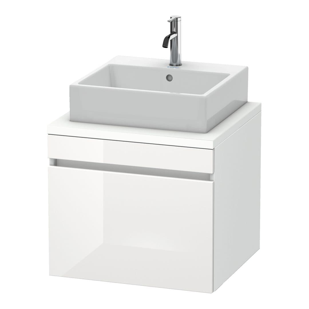 Duravit DuraStyle – Έπιπλο Νιπτήρα – 600 mm, για κονσόλα, 1 συρτάρι, νιπτήρας κέντρο, White Matt – White High Gloss, Decor (DS531002218)