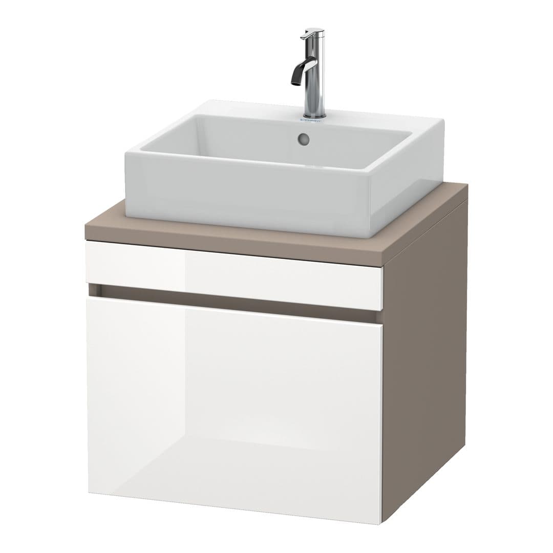 Duravit DuraStyle – Έπιπλο Νιπτήρα – 600 mm, για κονσόλα, 1 συρτάρι, νιπτήρας κέντρο, σώμα Basalte Matt – White High Gloss, Decor (DS531002243)