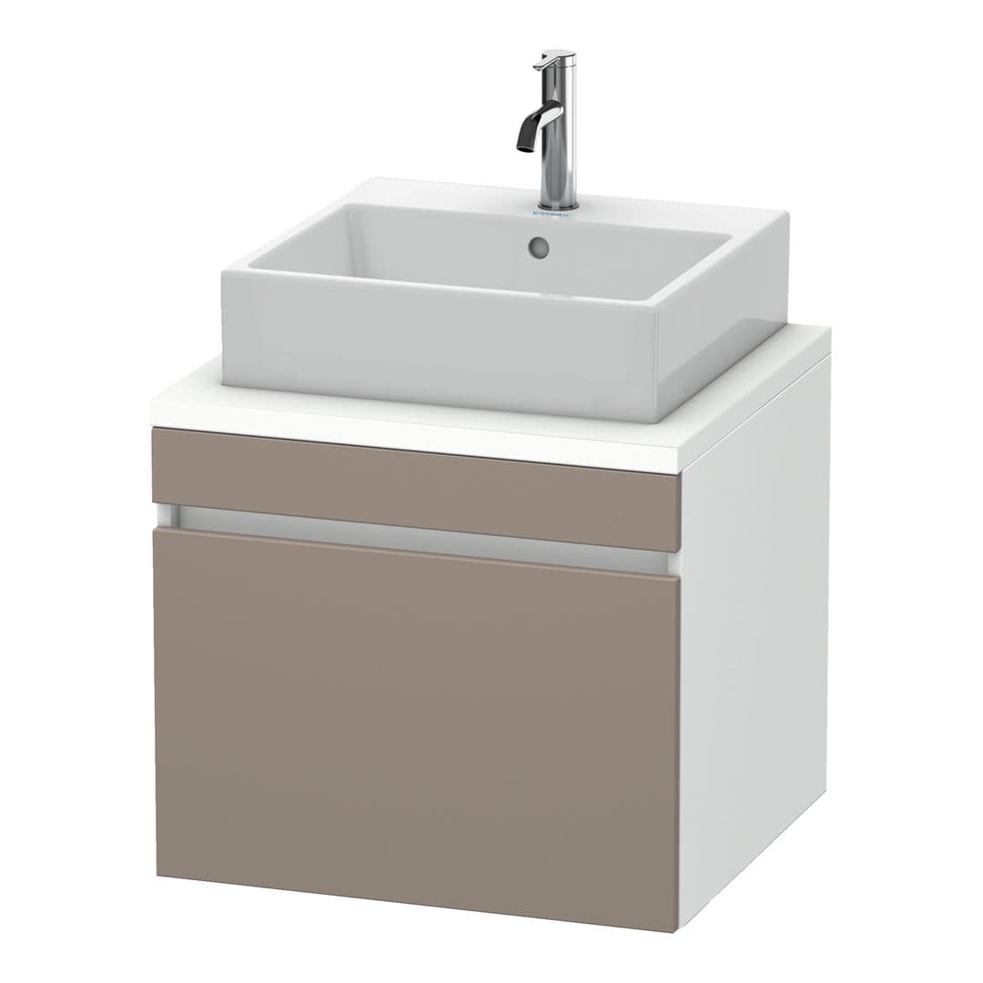 Duravit DuraStyle – Έπιπλο Νιπτήρα – 600 mm, για κονσόλα, 1 συρτάρι, νιπτήρας κέντρο, σώμα White Matt – Basalte Matt, Decor (DS531004318)