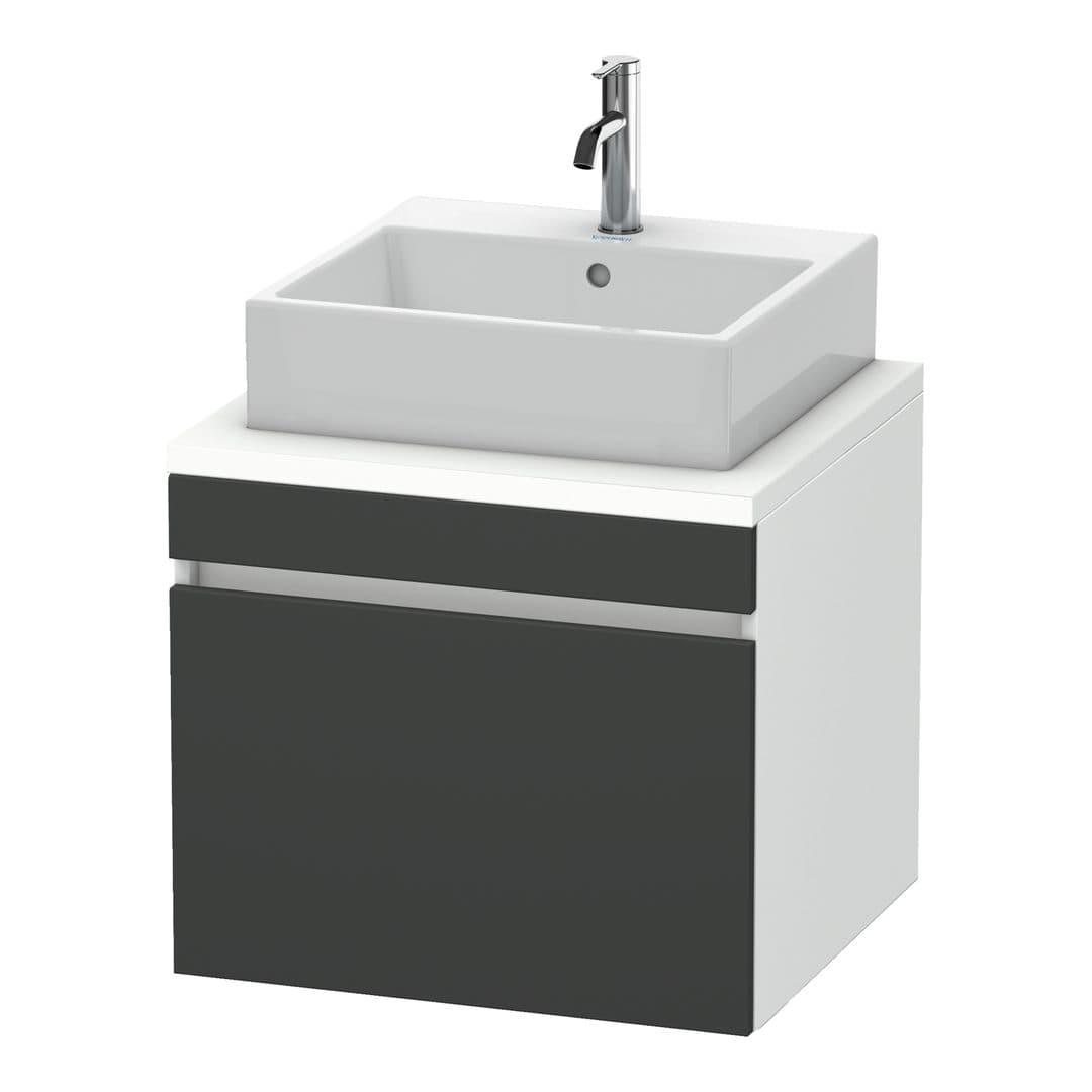 Duravit DuraStyle – Έπιπλο Νιπτήρα – 600 mm, για κονσόλα, 1 συρτάρι, νιπτήρας κέντρο, σώμα White Matt – Graphite Matt, Decor (DS531004918)