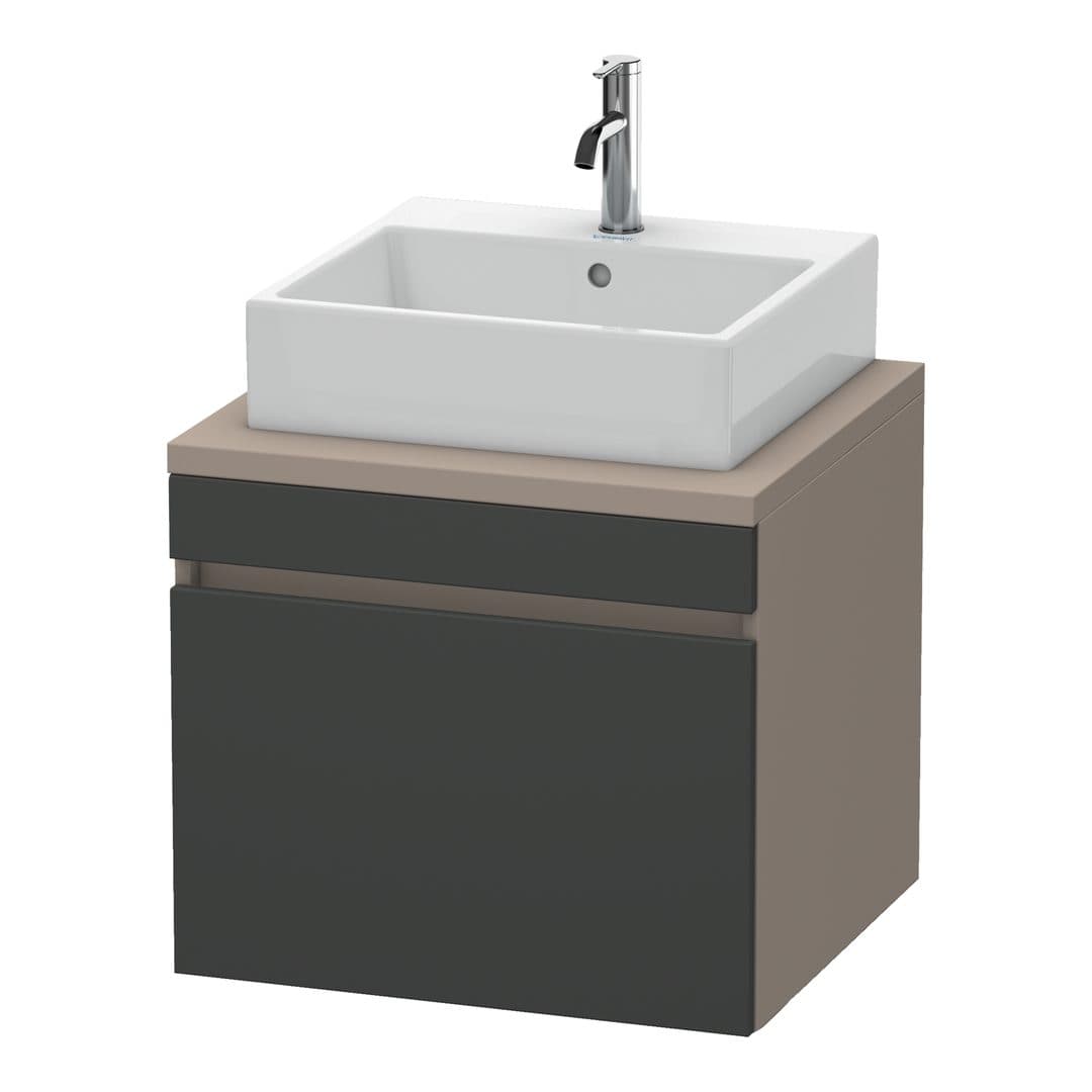 Duravit DuraStyle – Έπιπλο Νιπτήρα – 600 mm, για κονσόλα, 1 συρτάρι, νιπτήρας κέντρο, σώμα Basalte Matt – Graphite Matt, Decor (DS531004943)