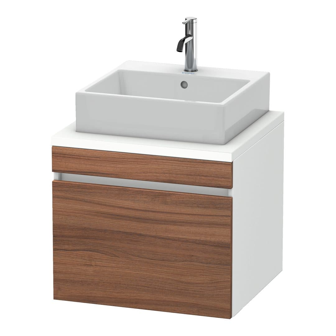 Duravit DuraStyle – Έπιπλο Νιπτήρα – 600 mm, για κονσόλα, 1 συρτάρι, νιπτήρας κέντρο, σώμα White Matt – Walnut Matt, Decor (DS531007918)