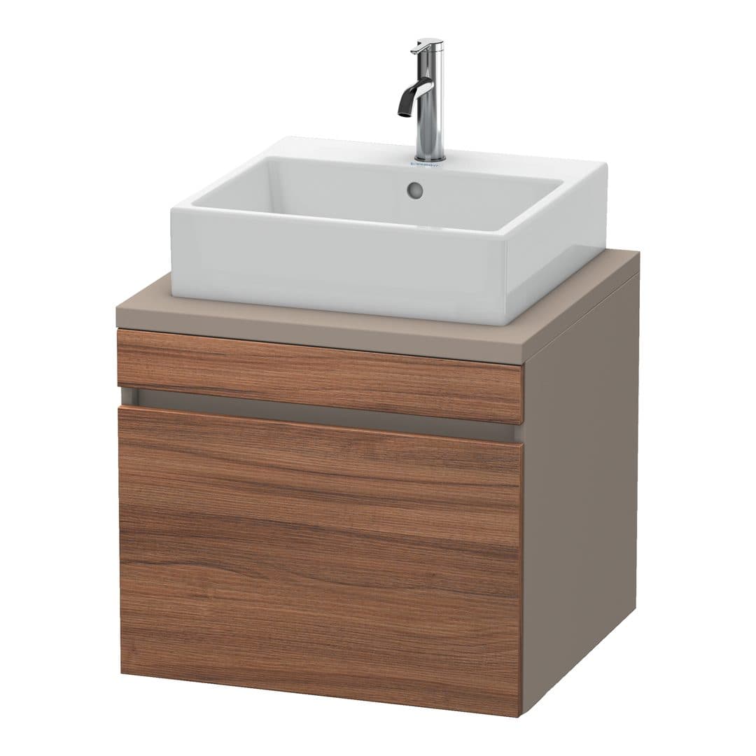 Duravit DuraStyle – Έπιπλο Νιπτήρα – 600 mm, για κονσόλα, 1 συρτάρι, νιπτήρας κέντρο, σώμα Basalte Matt – Walnut Matt, Decor (DS531007943)