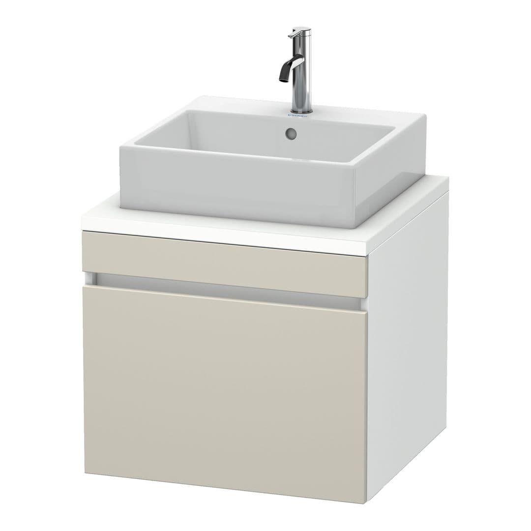 Duravit DuraStyle – Έπιπλο Νιπτήρα – 600 mm, για κονσόλα, 1 συρτάρι, νιπτήρας κέντρο, σώμα White Matt – Taupe Matt, Decor (DS531009118)
