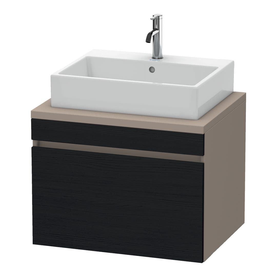 Duravit DuraStyle – Έπιπλο Νιπτήρα – 700 mm, για κονσόλα, 1 συρτάρι, νιπτήρας κέντρο, σώμα Basalte Matt – Black oak Matt, Decor (DS531101643)