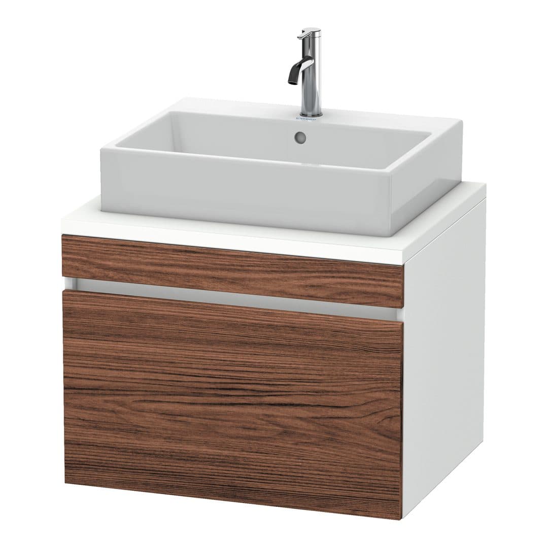Duravit DuraStyle – Έπιπλο Νιπτήρα – 700 mm, για κονσόλα, 1 συρτάρι, νιπτήρας κέντρο, σώμα White Matt – Walnut dark Matt, Decor (DS531102118)