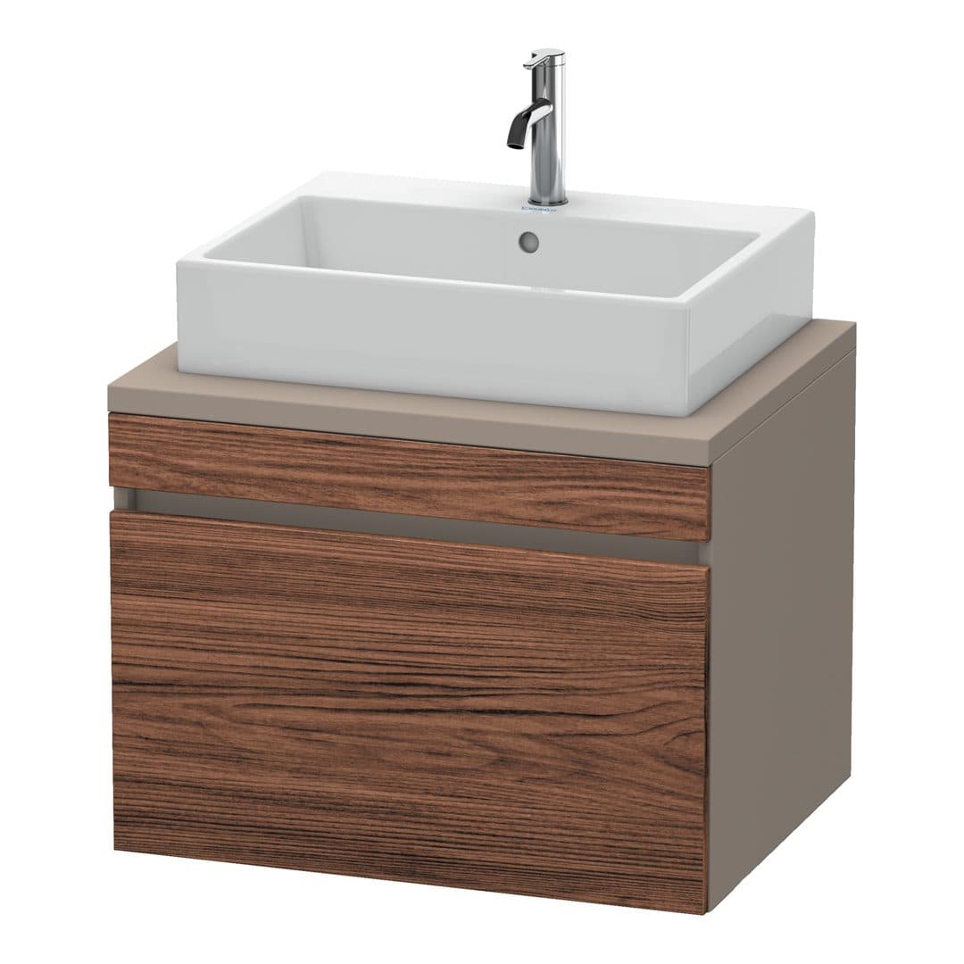 Duravit DuraStyle – Έπιπλο Νιπτήρα – 700 mm, για κονσόλα, 1 συρτάρι, νιπτήρας κέντρο, σώμα Basalte Matt – Walnut dark Matt, Decor (DS531102143)